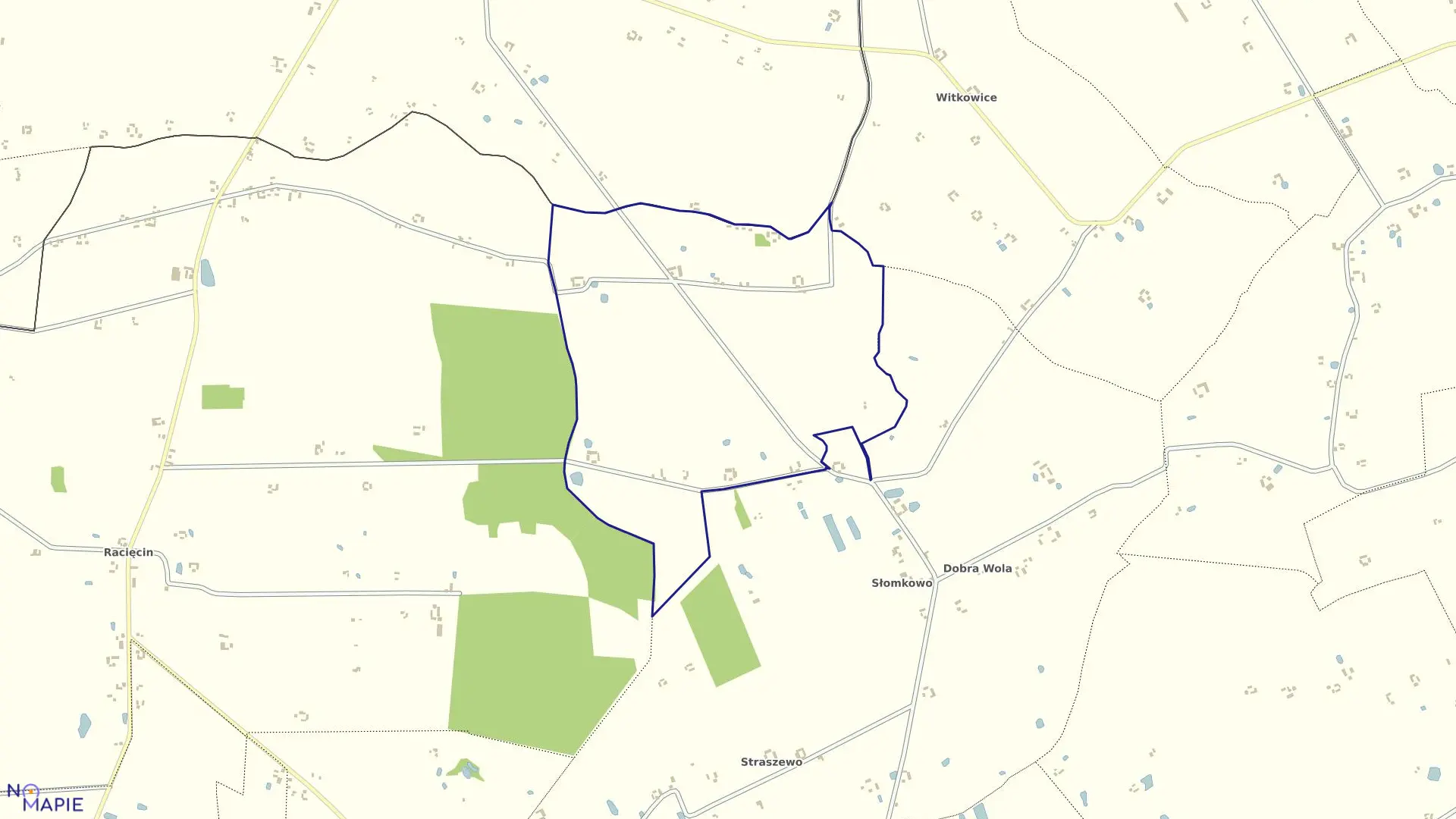 Mapa obrębu KAZIMIEROWO w gminie Wierzbinek